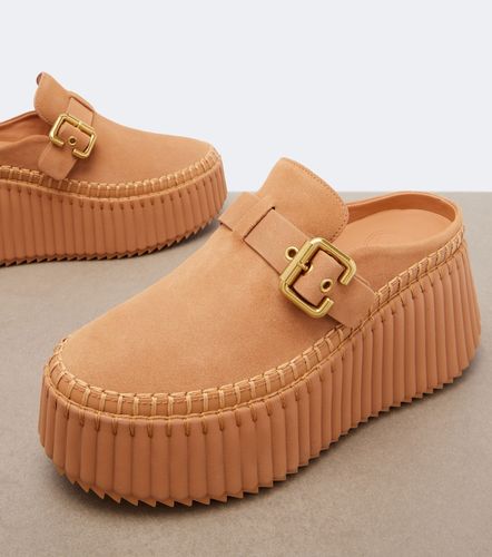 Chloe Nama leather platform mules - Chloe - Modalova