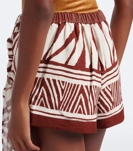 Leather-trimmed printed shorts - Jacques Wei - Modalova