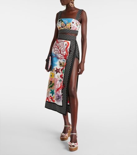Gonna lunga Capri in cotone con stampa - Dolce&Gabbana - Modalova