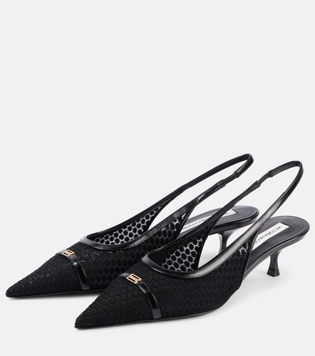 Leather-trimmed mesh slingback pumps - Victoria Beckham - Modalova