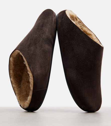 Hudson shearling-lined suede mules - The Row - Modalova
