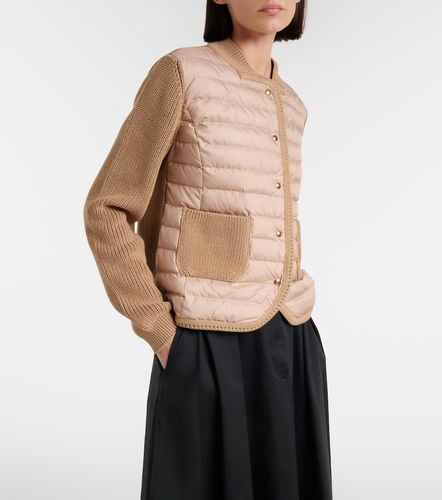 Cárdigan de algodón con paneles de plumas - Moncler - Modalova