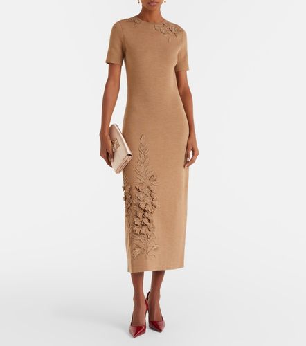 Midikleid Foxgloves aus einem Wollgemisch - Oscar de la Renta - Modalova