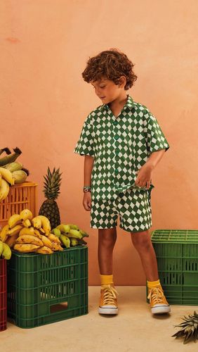 Fábula Set de camisa y shorts de algodón a cuadros - Fabula - Modalova
