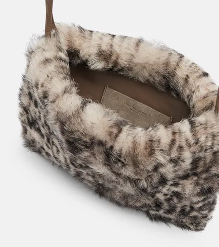 Mellow Small lynx-print shearling shoulder bag - Brunello Cucinelli - Modalova