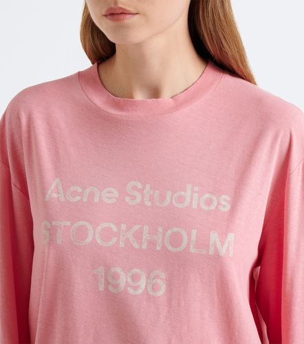 Camiseta de jersey en mezcla de algodón con logo - Acne Studios - Modalova