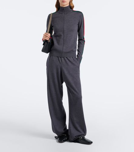 Web Stripe wool zip-up cardigan - Gucci - Modalova