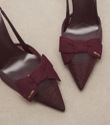 Bow-detail mesh slingback pumps - Prada - Modalova