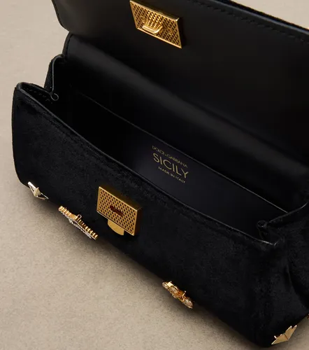 Sicily Small velvet top-handle bag - Dolce&Gabbana - Modalova