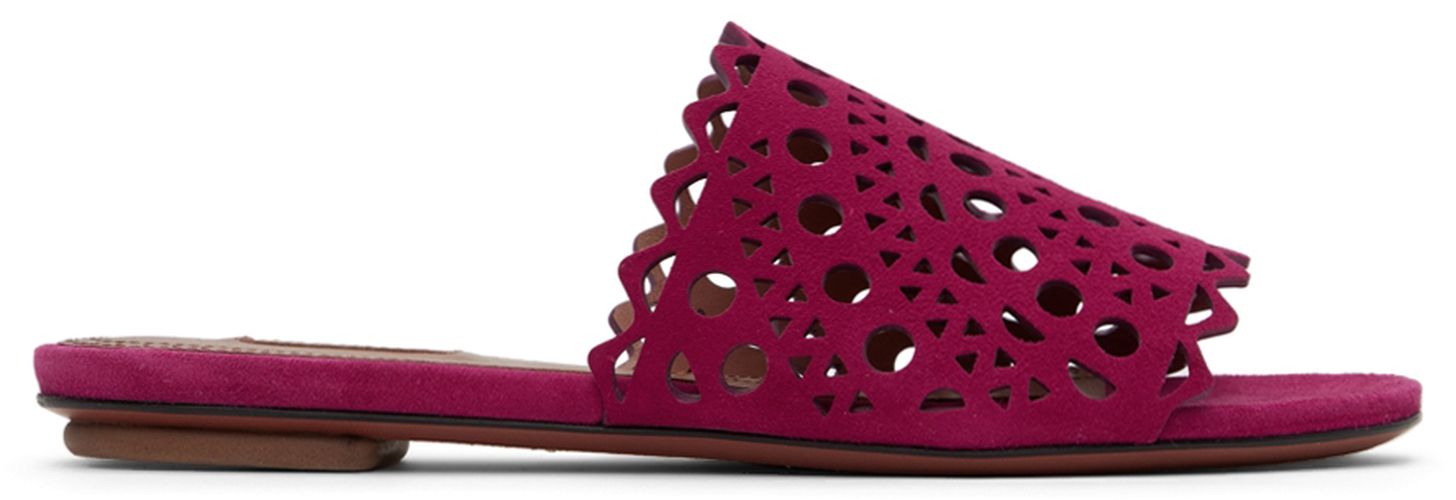 Pink Chamois Vienne Leather Sandals - ALAÏA - Modalova