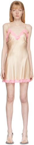 Beige & Pink Lace Slip Dress - alexanderwang.t - Modalova