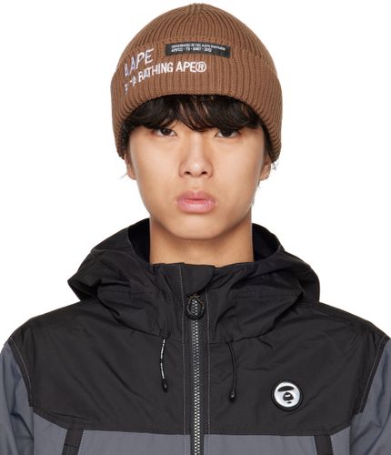 Brown Embroidered Beanie - AAPE by A Bathing Ape - Modalova
