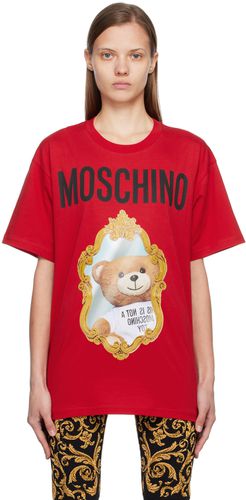 Red Mirror Teddy Bear T-Shirt - Moschino - Modalova