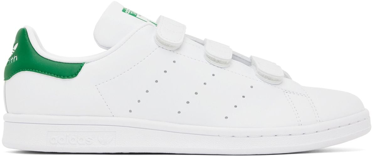 White & Green Stan Smith Sneakers - adidas Originals - Modalova