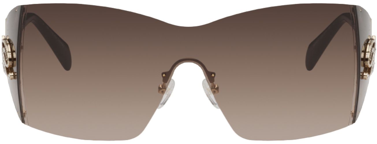 Rose Gold Oversized Sunglasses - Blumarine - Modalova