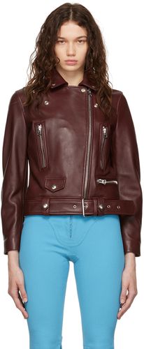 Burgundy Biker Leather Jacket - Acne Studios - Modalova
