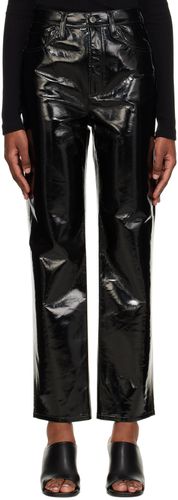 Black 90's Pinch Waist Leather Pants - AGOLDE - Modalova