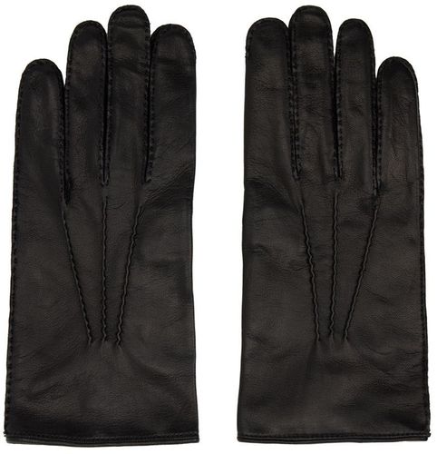 Black Leather Gloves - Dries Van Noten - Modalova