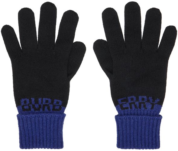Black & Blue Two-Tone Gloves - Burberry - Modalova