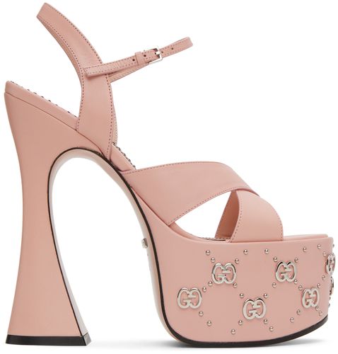 Pink Interlocking G Studded Sandals - Gucci - Modalova