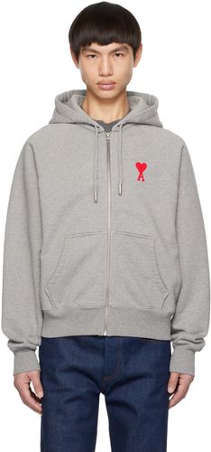 Gray Ami de Coeur Hoodie - AMI Alexandre Mattiussi - Modalova