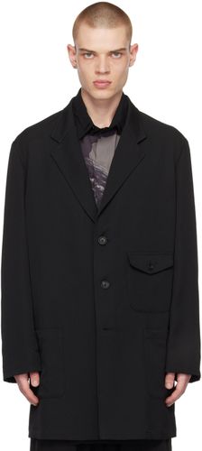 Yohji Yamamoto Black Buttoned Coat - Yohji Yamamoto - Modalova