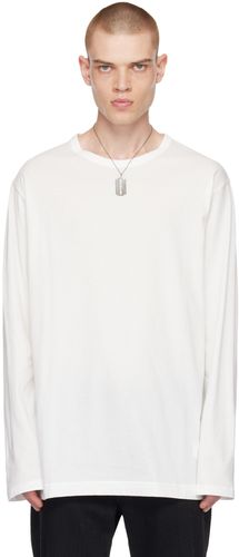 White Crewneck Long Sleeve T-Shirt - Yohji Yamamoto - Modalova