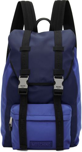 Moschino Blue Logo Backpack - Moschino - Modalova
