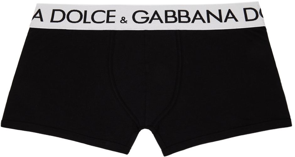Black Cotton Boxer Briefs - Dolce & Gabbana - Modalova