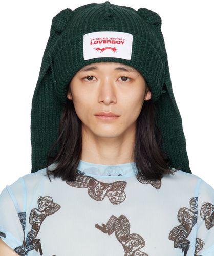 Green Chunky Ears Beanie - Charles Jeffrey Loverboy - Modalova