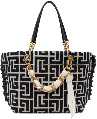 Black & Off-White 1945 Soft Tote - Balmain - Modalova