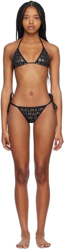 Balmain Black Glitter Bikini - Balmain - Modalova