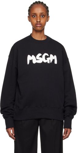 MSGM Black Printed Sweatshirt - MSGM - Modalova