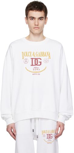White Printed Sweatshirt - Dolce & Gabbana - Modalova