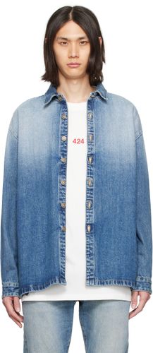 Indigo Faded Denim Shirt - 424 - Modalova