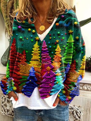 Casual Floral Pattern Three Button Knit Sweater Cardigan - Ursime - Modalova
