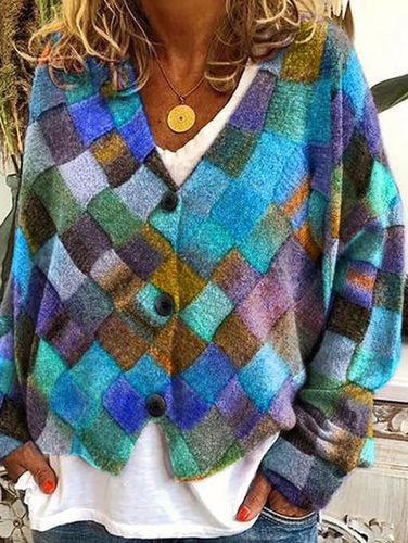 Casual Floral Pattern Three Button Knit Sweater Cardigan - Ursime - Modalova