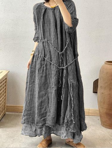 Knot Front Two Layer Hem Dress - Ursime - Modalova