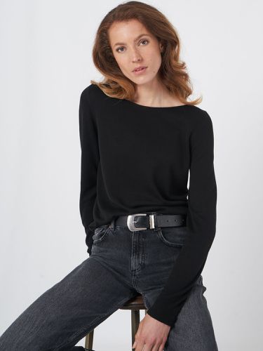 Basic long sleeve pullover in organic cotton blend - REPEAT cashmere - Modalova