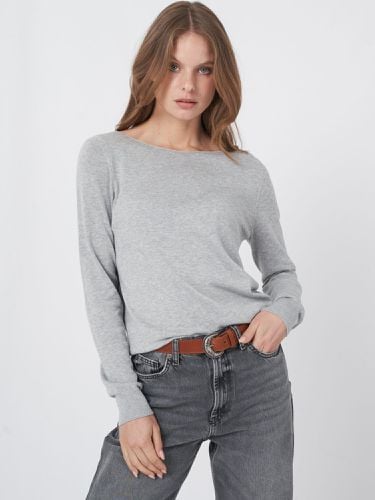 Basic long sleeve pullover in organic cotton blend - REPEAT cashmere - Modalova