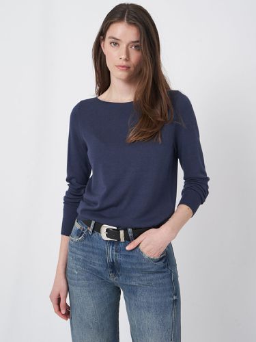 Basic long sleeve pullover in organic cotton blend - REPEAT cashmere - Modalova