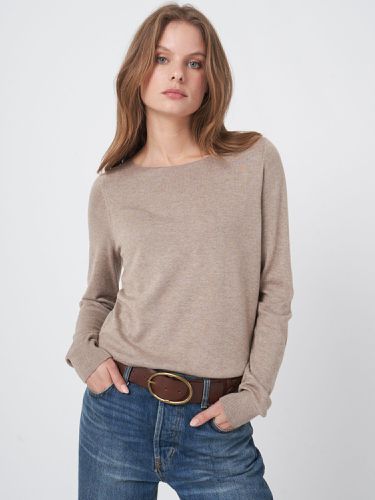 Basic long sleeve pullover in organic cotton blend - REPEAT cashmere - Modalova