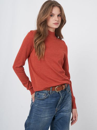 Cotton blend sweater with stand collar - REPEAT cashmere - Modalova