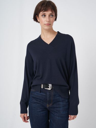 Super fine knit cashmere blend V-neck sweater - REPEAT cashmere - Modalova