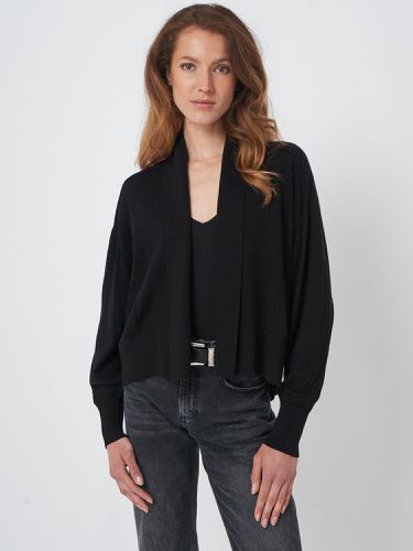 Fine knit wool blend open cardigan with shawl collar - REPEAT cashmere - Modalova