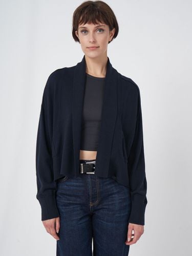 Fine knit wool blend open cardigan with shawl collar - REPEAT cashmere - Modalova