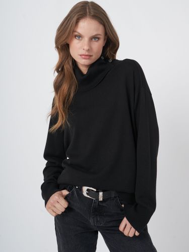 Cotton blend turtleneck sweater - REPEAT cashmere - Modalova