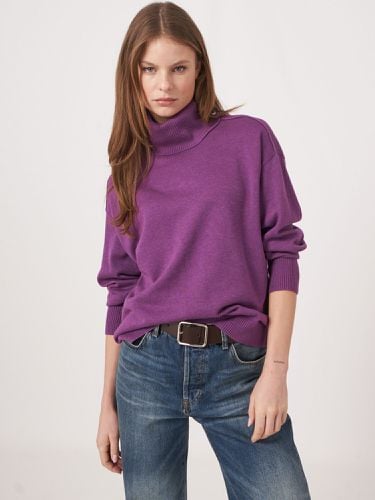 Cotton blend turtleneck sweater - REPEAT cashmere - Modalova