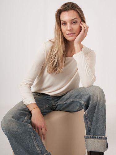 Basic women's long-sleeved top - REPEAT cashmere - Modalova