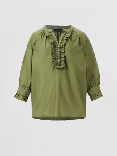 Pure cotton ruffle blouse - REPEAT cashmere - Modalova